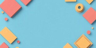 蓝底多彩几何图形背景