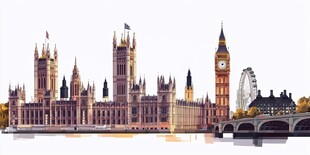 伦敦标志性建筑天际线