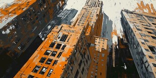 抽象风格的都市高楼景观