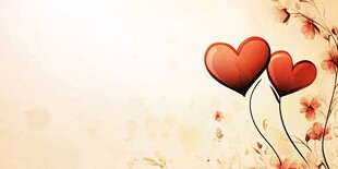 浪漫心形花卉背景图