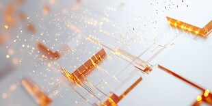 科技感橙色线条动态场景