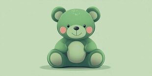 绿色可爱小熊玩偶