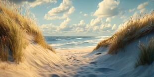 沙丘间的海滨风光