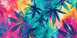 多彩幻彩大麻叶艺术图案
