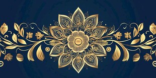 金色曼陀罗花纹装饰图案