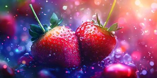 梦幻双生草莓 水珠闪烁