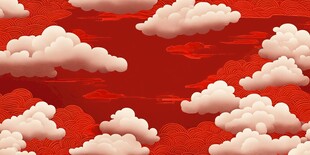 红色云海国风背景图