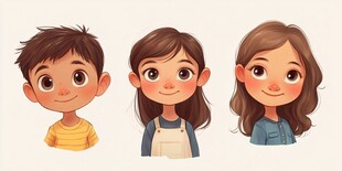 可爱卡通风格的孩童形象