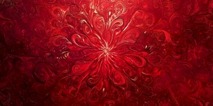 红色华丽花纹抽象背景图