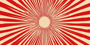 放射状红白光芒图案