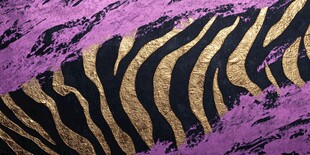 紫底金黑斑马纹艺术图案