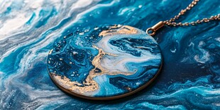 梦幻蓝金大理石纹吊坠