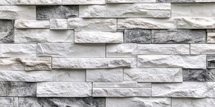 灰白石砌墙面纹理特写