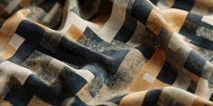 几何图案褶皱布料特写