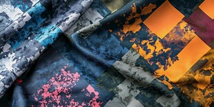 多彩几何图案布料纹理展示