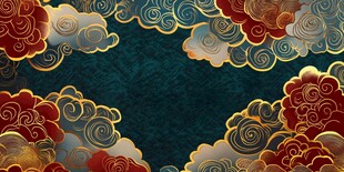 中式云纹边框背景图