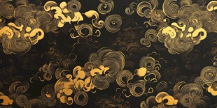 黑金云纹中式背景图案