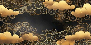 黑金云纹中式背景图案