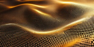 金色波浪状科技感粒子图案