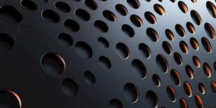 黑色多孔金属质感背景图