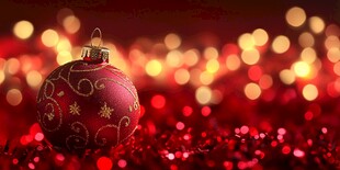 红色圣诞球 闪烁节日氛围