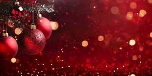 红色圣诞装饰背景图