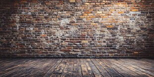 复古砖墙与木质地板空间