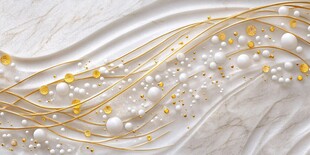 大理石上金白交织流动线条