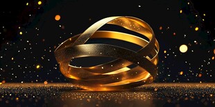 金色环绕特效 璀璨三维图形