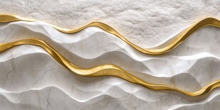 金色曲线装饰的立体墙面