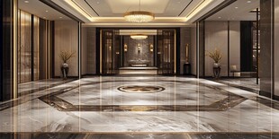 豪华大气的酒店大堂空间