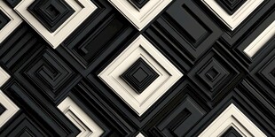 黑白几何方块立体图案