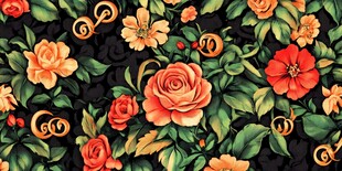 复古花卉图案精美背景