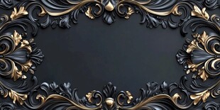 黑金奢华边框装饰背景图