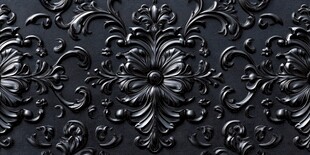 黑色浮雕花纹背景图案