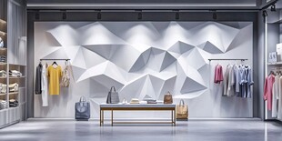 时尚服装店几何墙面陈列