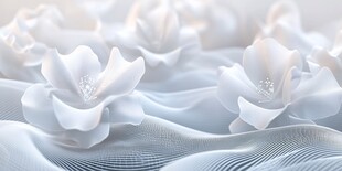 梦幻白色花朵的灵动景致