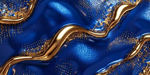 蓝金流动质感背景纹理