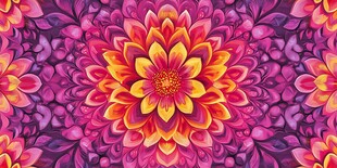绚丽花卉无缝图案设计