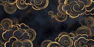 黑金祥云图案背景设计