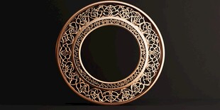 精美镂空金色圆盘艺术摆件