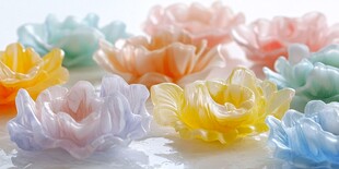 多彩琉璃花朵饰品