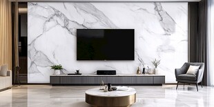 现代简约大理石电视背景墙
