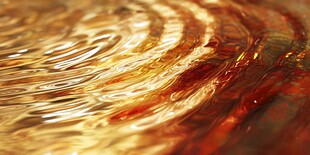 金色水面波纹特写