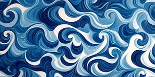 蓝白海浪纹理图案