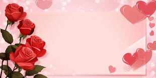 浪漫玫瑰爱心背景图