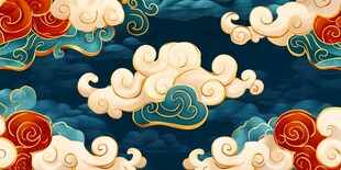 中式祥云图案 传统美学风