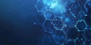 科技感蓝色六边形背景图案