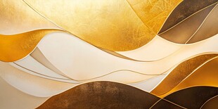 金色流线抽象艺术背景图