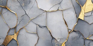 灰白裂纹配金色纹理背景